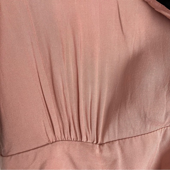 ASOS Retro Pink & Black Contrast Collar Button Half Sleeve Wrap Mini Dress UK 6 - Picture 9 of 16